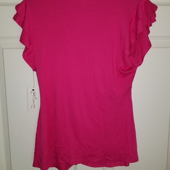 NY Collection Wrap Knit Top NWT Petite Medium Pink - Picture 5 of 6